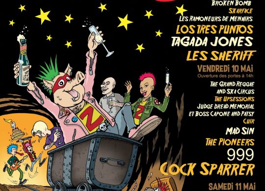 Affiche du festival punk Zikenstock 2024. Concerts punk, ska, psycho