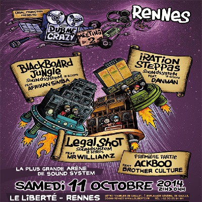 Soirée Dub Me Crazy à  Rennes le 11 Octobre 2014