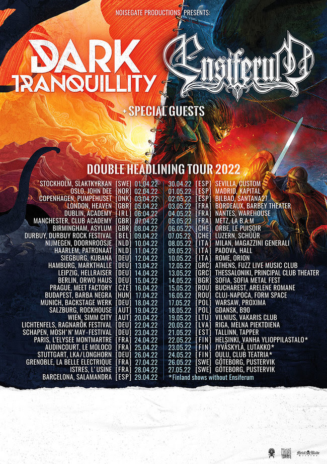 Affiche de la tournée d'Ensiferum et Dark Tranquility