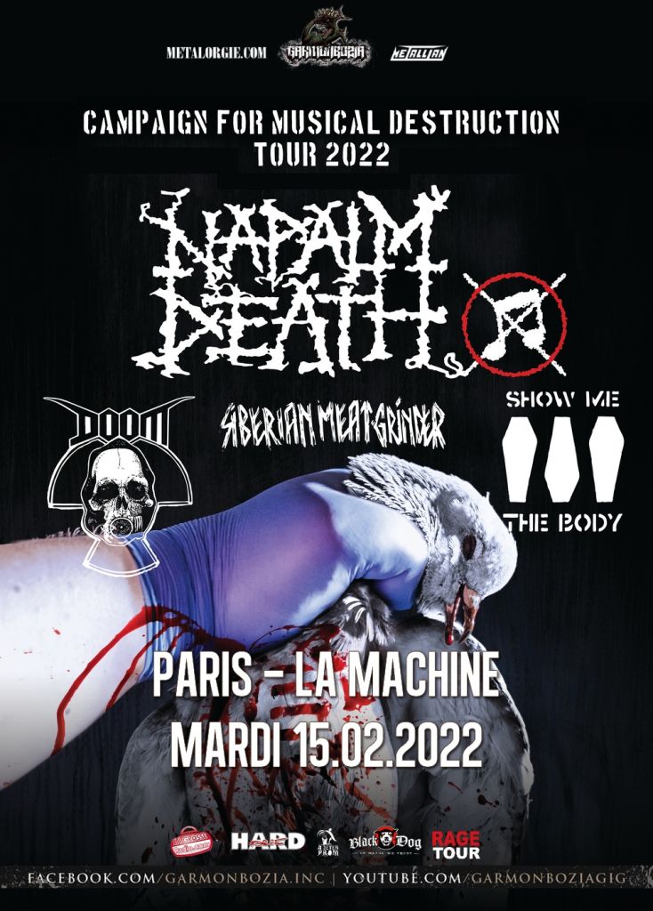 Napalm Death concert Paris 2022