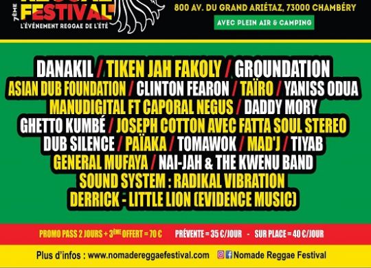 Flyer Nomade Reggae Festiva