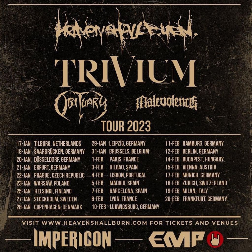 Heaven Shall Burn x Trivium EU Tour 2023