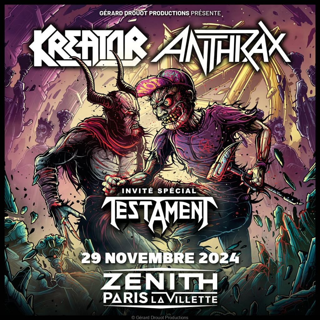 Kreator et Anthrax à Paris - Artwork @danmumforddraws