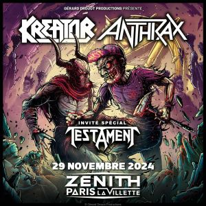 Anthrax et Kreator en concert à Paris en novembre, Testament invité d’honneur