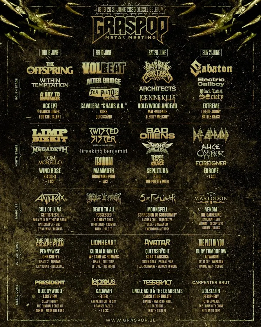 Graspop Metal Meeting 2026 : l’affiche complète !